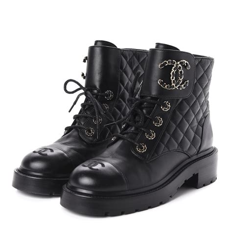 chanel quilted winter boots|chanel lace up boots.